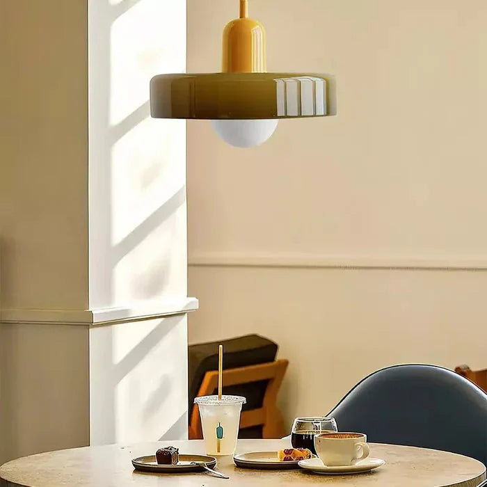 Colorful Glass Pendant Light – Adjustable Height Modern Hanging Light for Kitchen Island and Dining Room 6