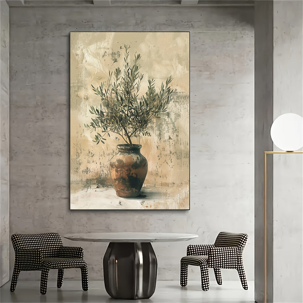 Elegant Olive Branch Canvas Wall Art – Minimalist Nature Canvas Prints for Home and Office Decor 1