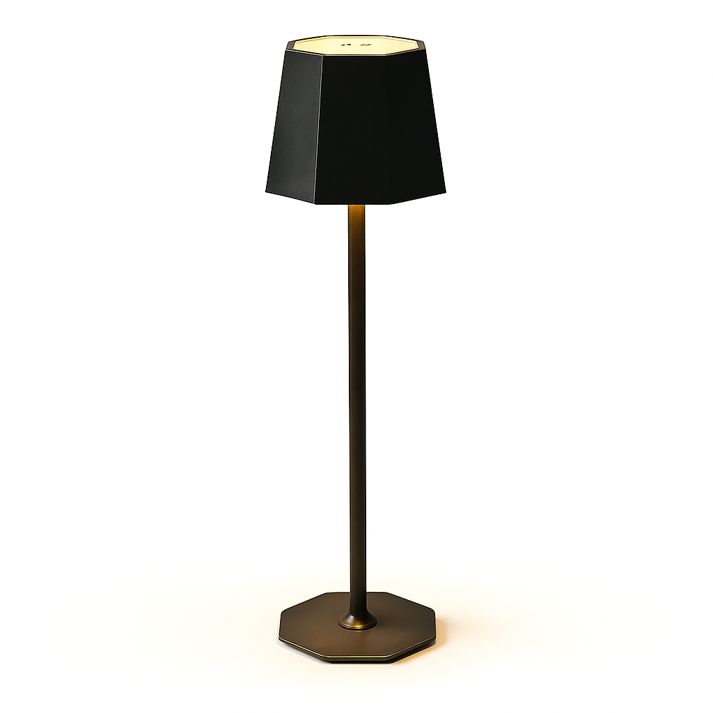 LED Table Lamp with Touch Control and Stepless Dimming – Modern Cordless Desk and Bedside Lamp in Metal and Plastic Design 0