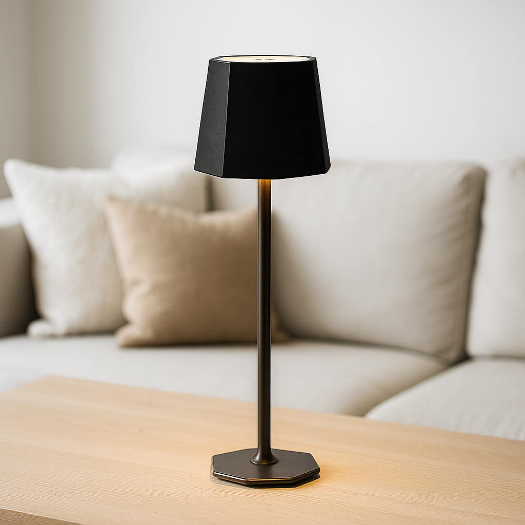 LED Table Lamp with Touch Control and Stepless Dimming – Modern Cordless Desk and Bedside Lamp in Metal and Plastic Design 1