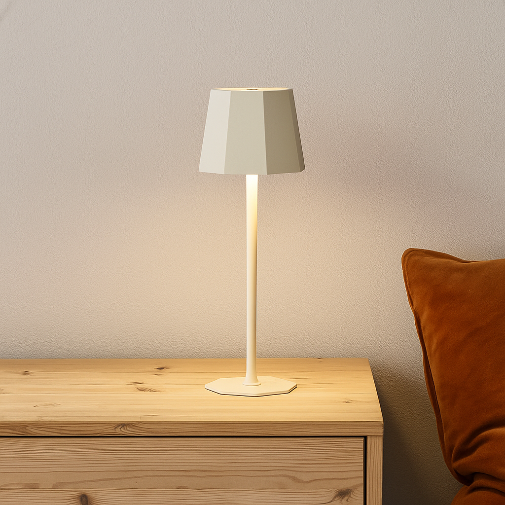 LED Table Lamp with Touch Control and Stepless Dimming – Modern Cordless Desk and Bedside Lamp in Metal and Plastic Design 3
