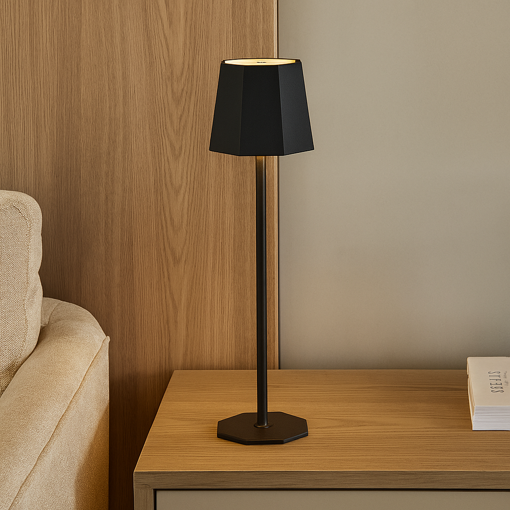 LED Table Lamp with Touch Control and Stepless Dimming – Modern Cordless Desk and Bedside Lamp in Metal and Plastic Design 4