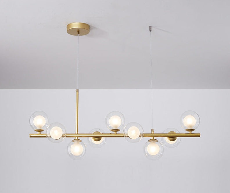 Luxurious Designer Chandelier Light for Dining Table – Elegant Iron and Glass Adjustable Height Fixture 10