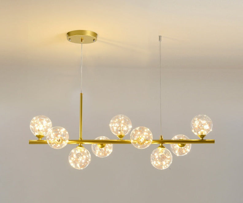 Luxurious Designer Chandelier Light for Dining Table – Elegant Iron and Glass Adjustable Height Fixture 12