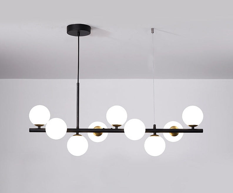 Luxurious Designer Chandelier Light for Dining Table – Elegant Iron and Glass Adjustable Height Fixture 13