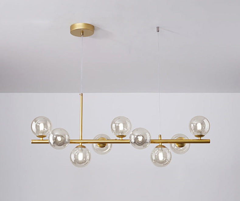 Luxurious Designer Chandelier Light for Dining Table – Elegant Iron and Glass Adjustable Height Fixture 14