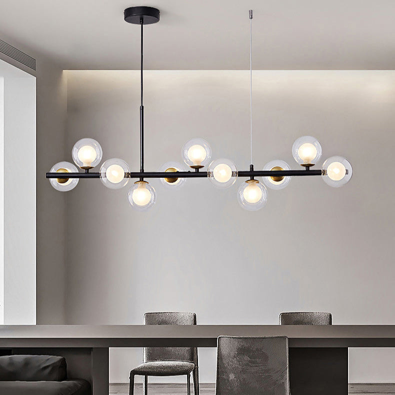 Luxurious Designer Chandelier Light for Dining Table – Elegant Iron and Glass Adjustable Height Fixture 5