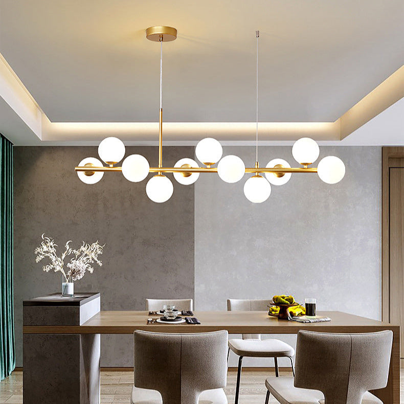Luxurious Designer Chandelier Light for Dining Table – Elegant Iron and Glass Adjustable Height Fixture 6