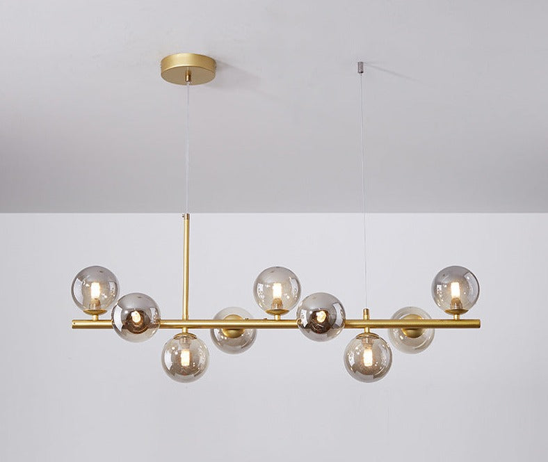 Luxurious Designer Chandelier Light for Dining Table – Elegant Iron and Glass Adjustable Height Fixture 9