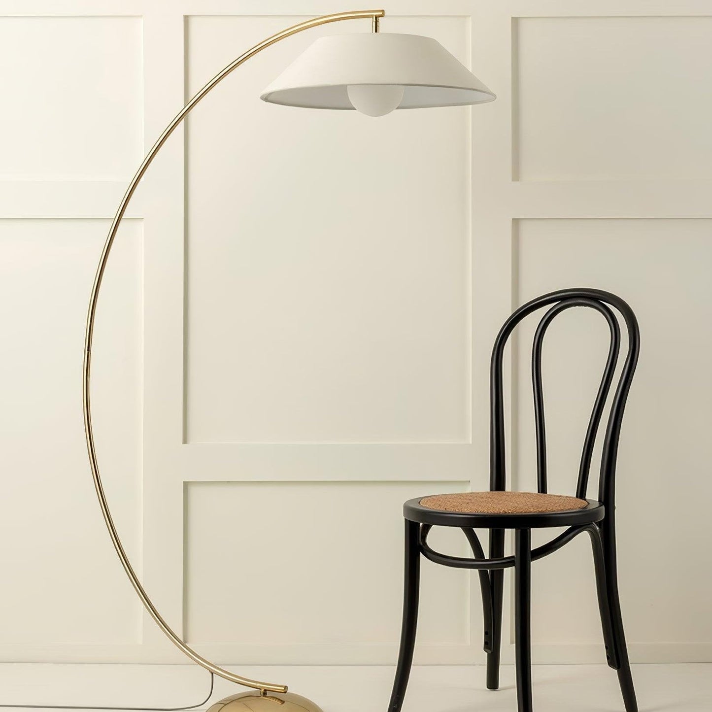 Modern Arc Floor Lamp with Fabric Shade – Black Standing Lamp for Living Room and Bedroom Lighting 3