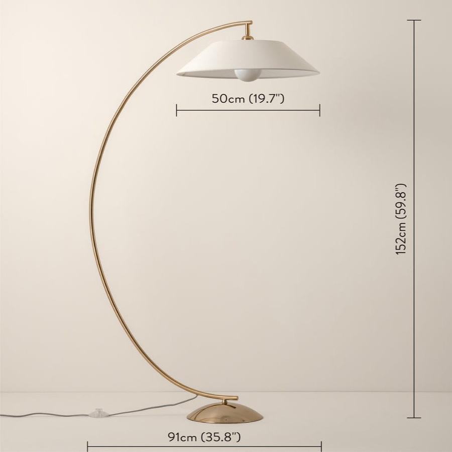 Modern Arc Floor Lamp with Fabric Shade – Black Standing Lamp for Living Room and Bedroom Lighting 4
