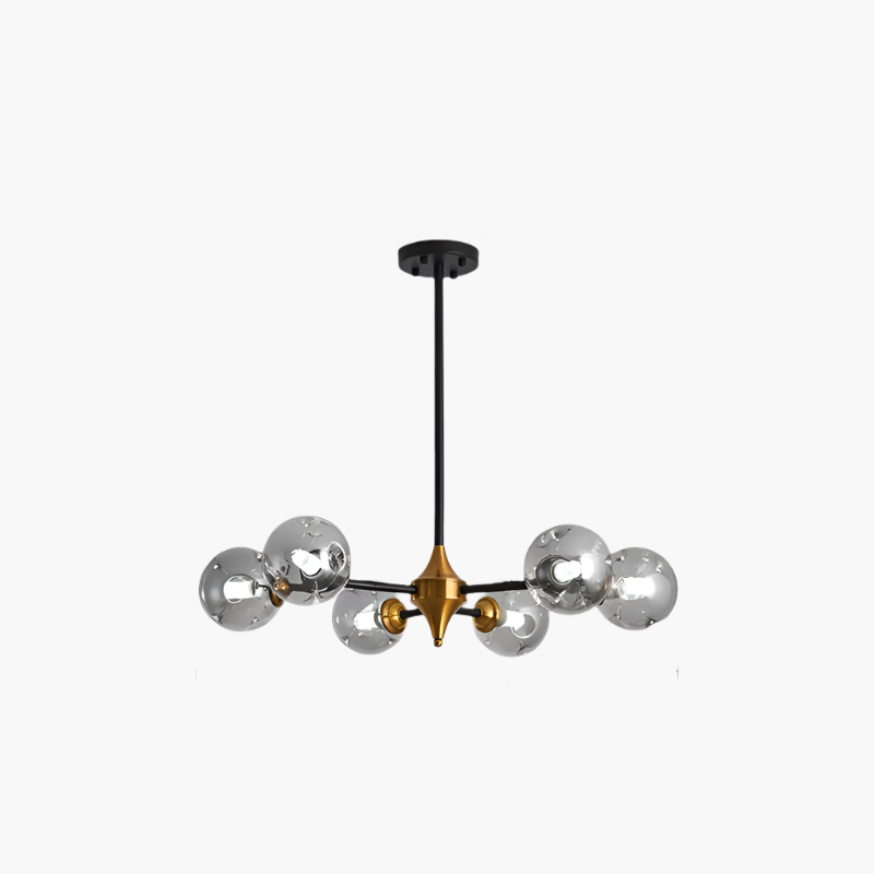 Modern Blown Glass Chandelier Light – Nordic Flush Mount LED Hanging Fixture for Living Room and Dining Room 7