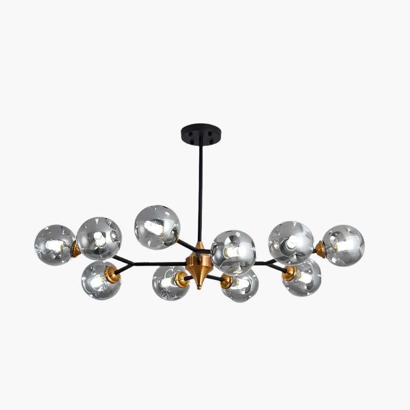 Modern Blown Glass Chandelier Light – Nordic Flush Mount LED Hanging Fixture for Living Room and Dining Room 8