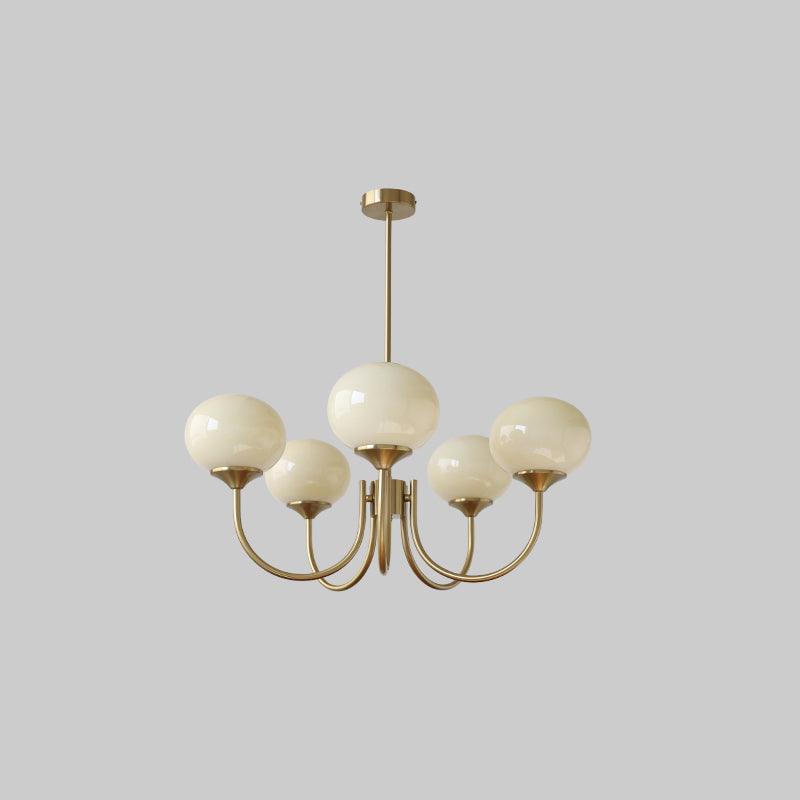 Modern Chandelier Light Fixture with Pink Glass Shades and Golden Finish – Stylish Hanging Light for Home Decor 11