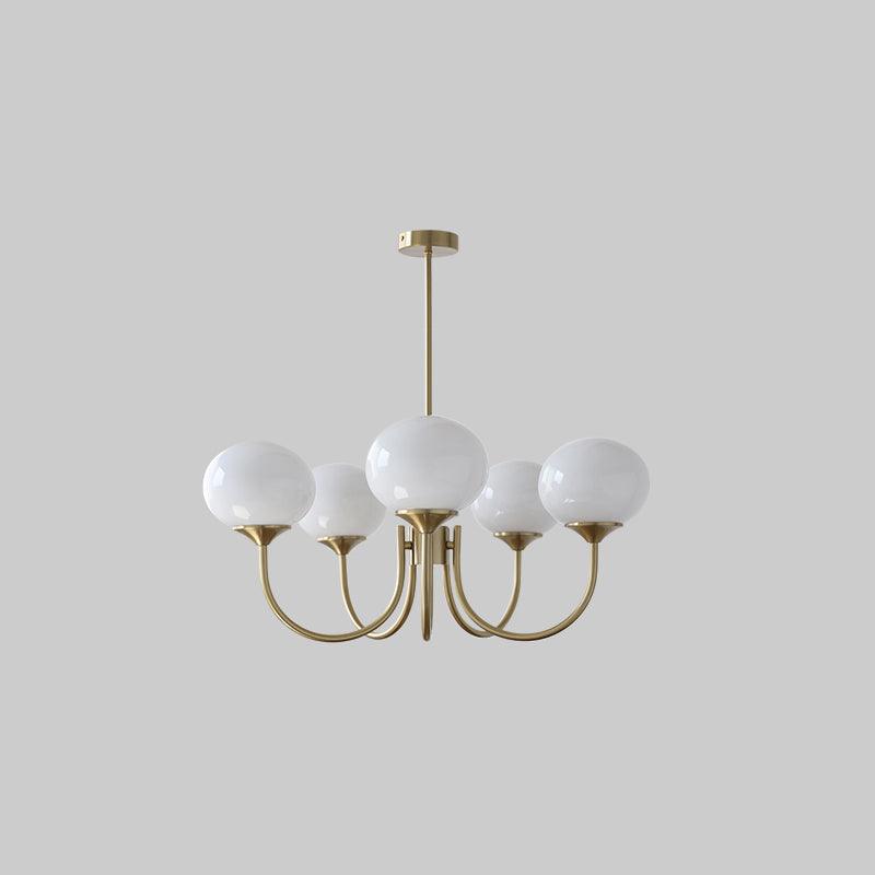Modern Chandelier Light Fixture with Pink Glass Shades and Golden Finish – Stylish Hanging Light for Home Decor 13