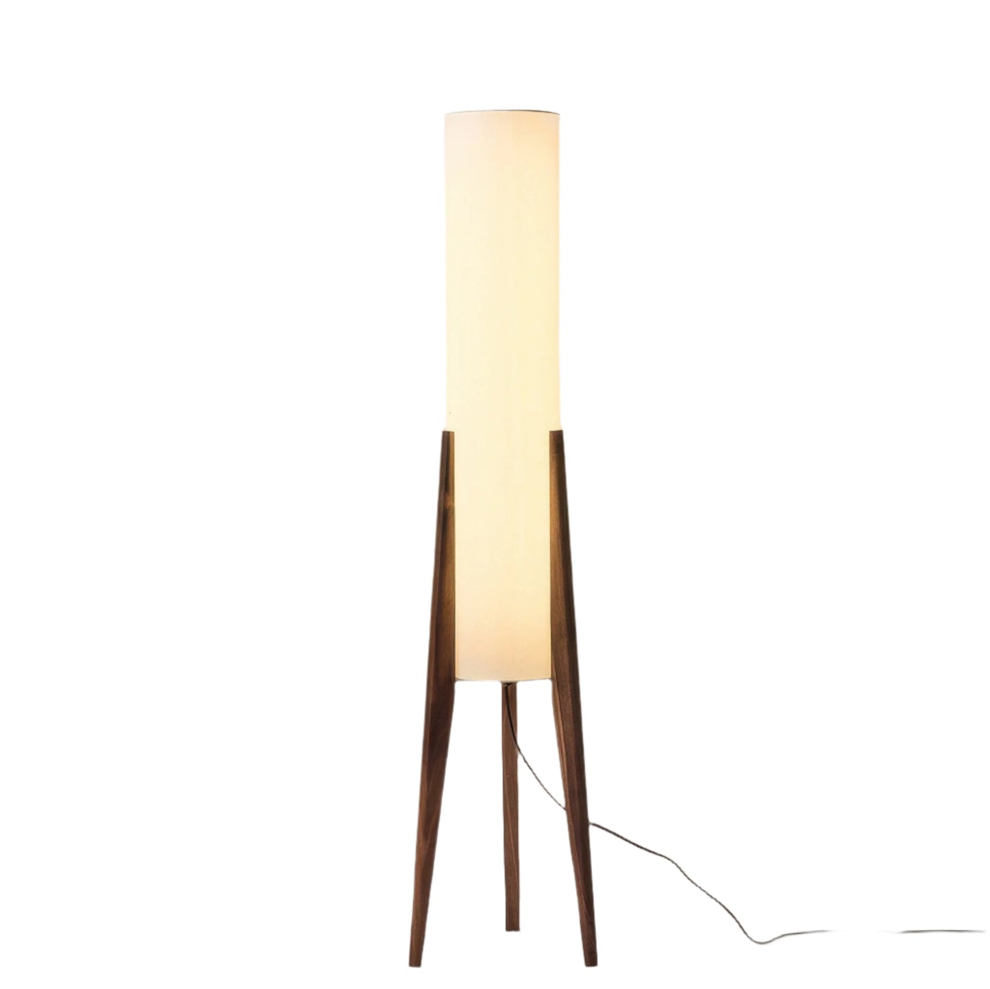 Modern Walnut Floor Lamp with Fabric Shade – Stylish Standing Lamp for Home Decor, LED E27, 12W, 126.8cm Height 0