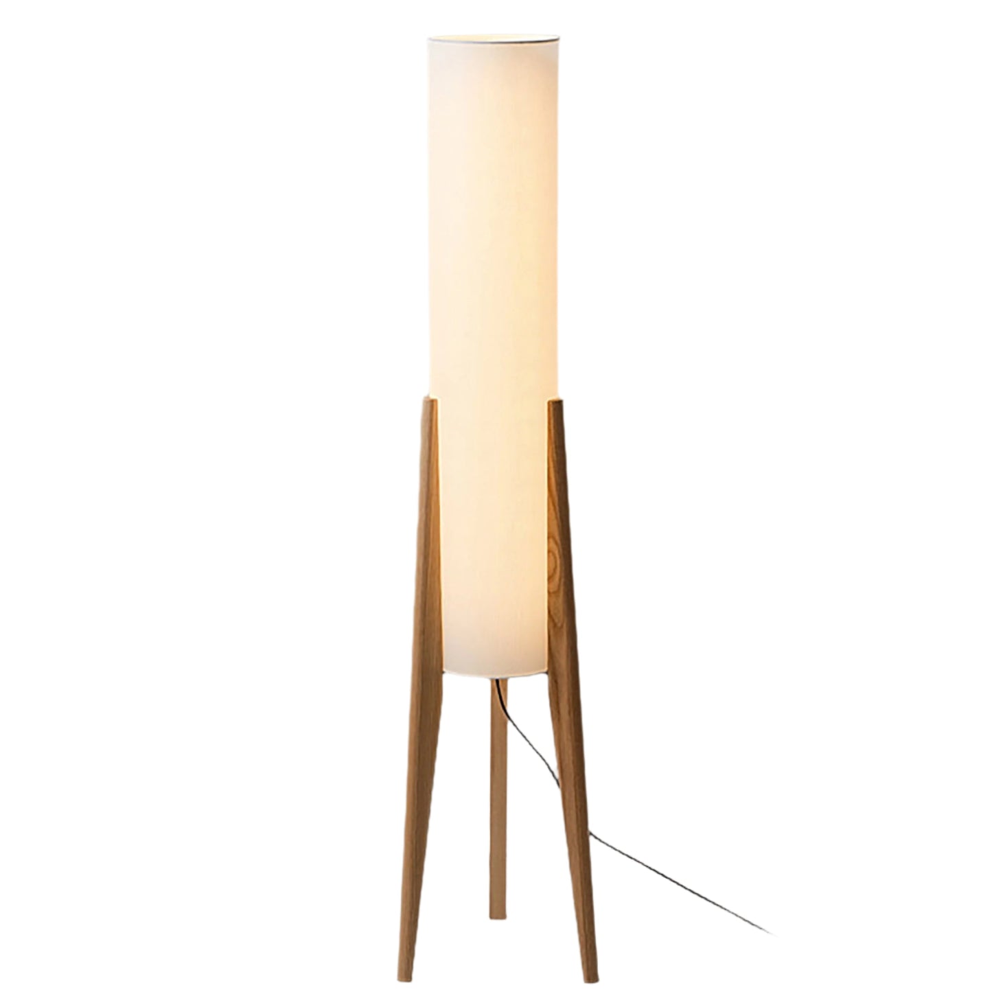 Modern Walnut Floor Lamp with Fabric Shade – Stylish Standing Lamp for Home Decor, LED E27, 12W, 126.8cm Height 6