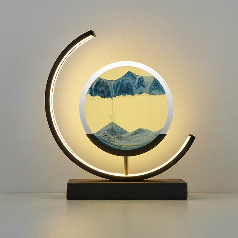 Quicksand Table Lamp with Soft LED Lighting – Unique Home Decor, Relaxing Atmosphere, USB Powered 12
