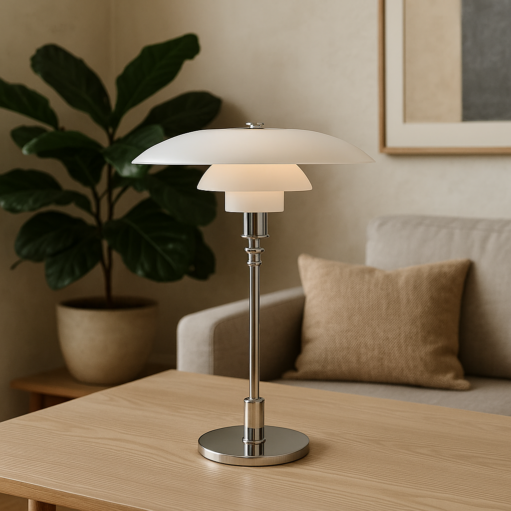 Scandinavian Minimalist Table Lamp with LED Light – Iron and Glass Design for Bedside or Desk Use 3