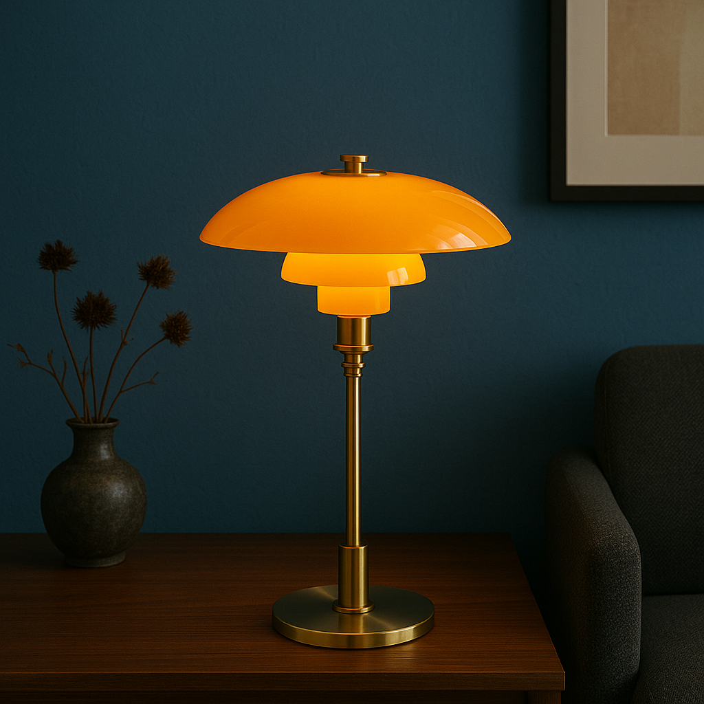 Scandinavian Minimalist Table Lamp with LED Light – Iron and Glass Design for Bedside or Desk Use 4