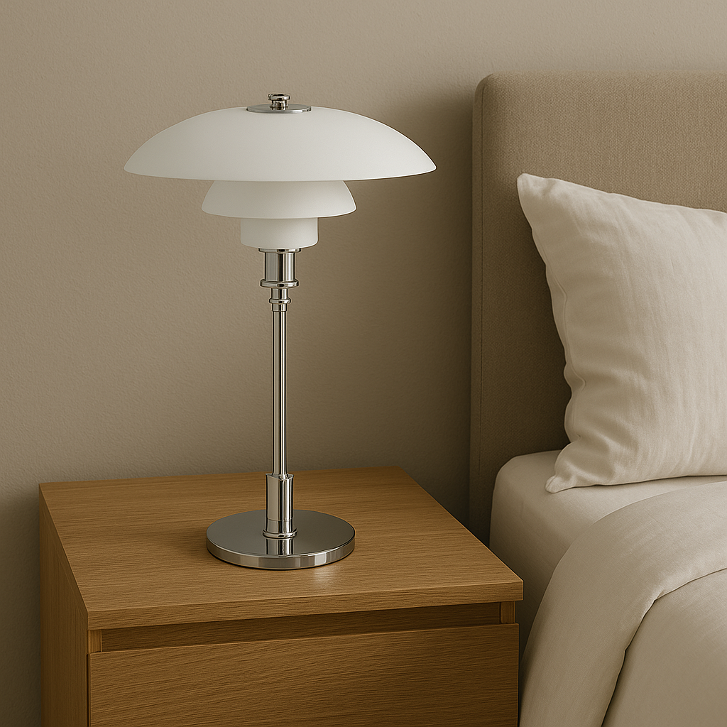Scandinavian Minimalist Table Lamp with LED Light – Iron and Glass Design for Bedside or Desk Use 5