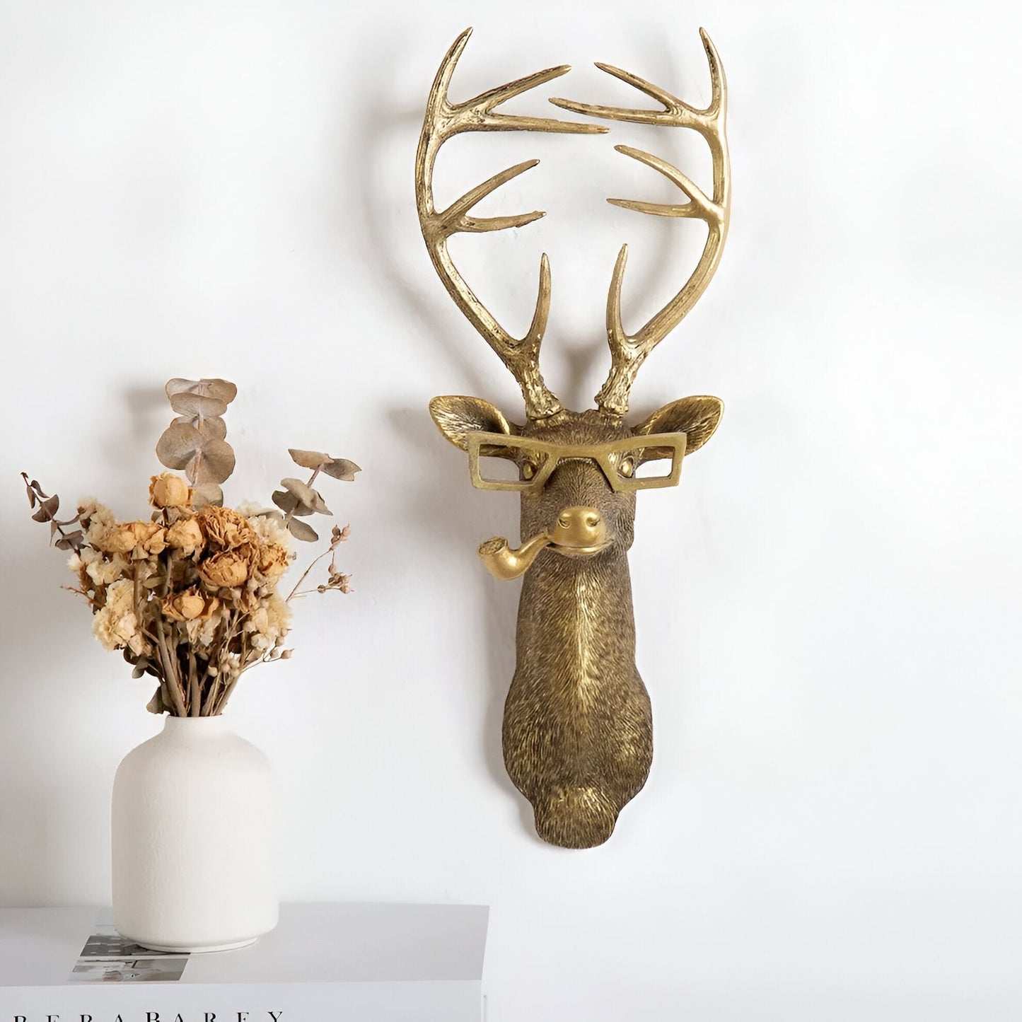 Stylish Metal Animal Head Wall Hook for Coats and Hats – Elegant Home Decor Accent 8