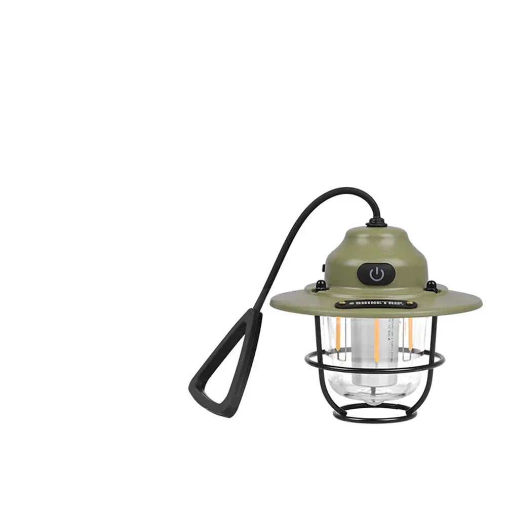 Vintage Camping Lantern - Rechargeable LED Camping Lights with Warm Ambient Glow, Weather-Resistant, Portable Outdoor Lighting 4