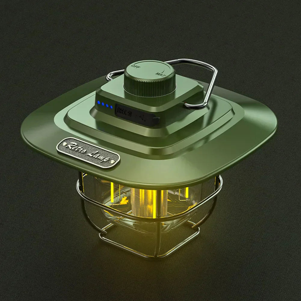 Vintage Camping Lantern - Rechargeable LED Camping Lights with Warm Ambient Glow, Weather-Resistant, Portable Outdoor Lighting 7