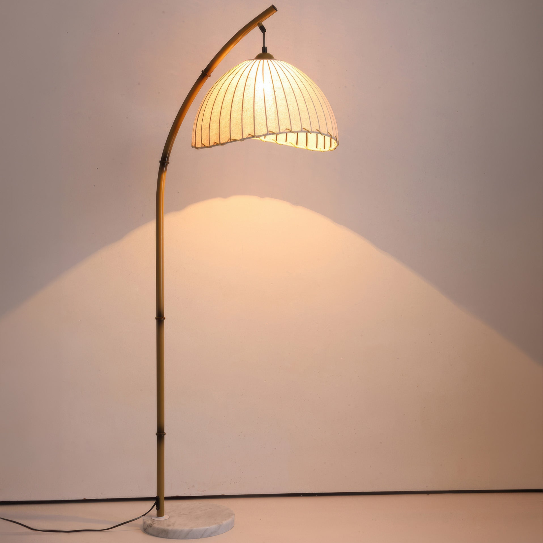 Adjustable Bamboo Floor Lamp with LED Light, Customizable Height for Serene Illumination – 150cm Standing Lamp 2
