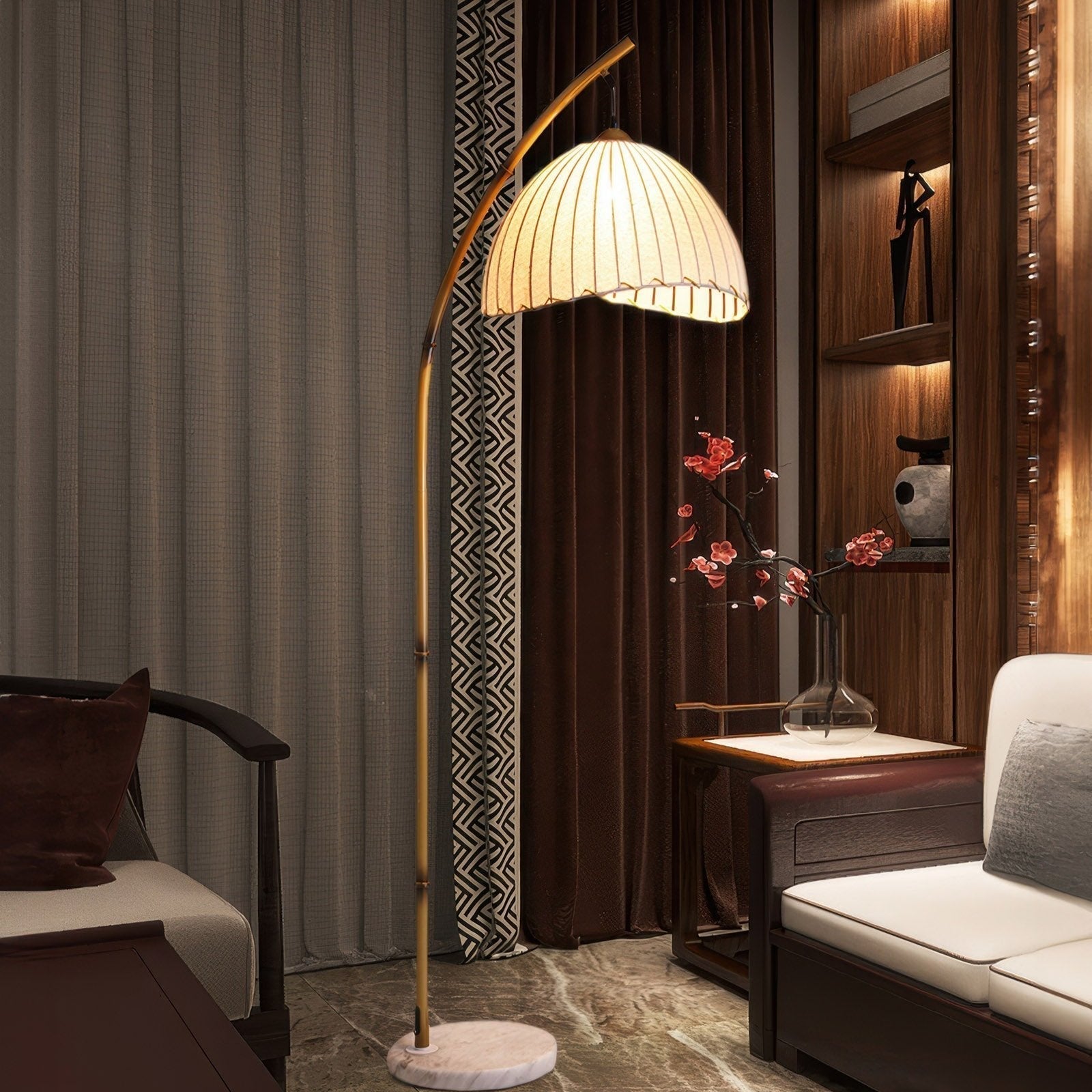 Adjustable Bamboo Floor Lamp with LED Light, Customizable Height for Serene Illumination – 150cm Standing Lamp 3