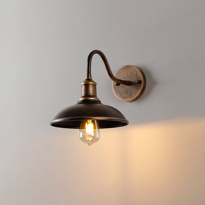 Antique Brass Outdoor Wall Lamp - Rustic Bowl-Shaped Exterior Wall Light for Patios and Gardens, IP65 Weatherproof 1