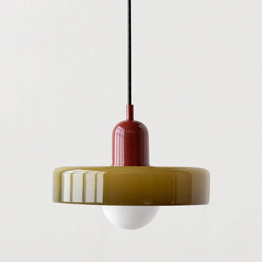 Colorful Glass Pendant Light – Adjustable Height Modern Hanging Light for Kitchen Island and Dining Room 1