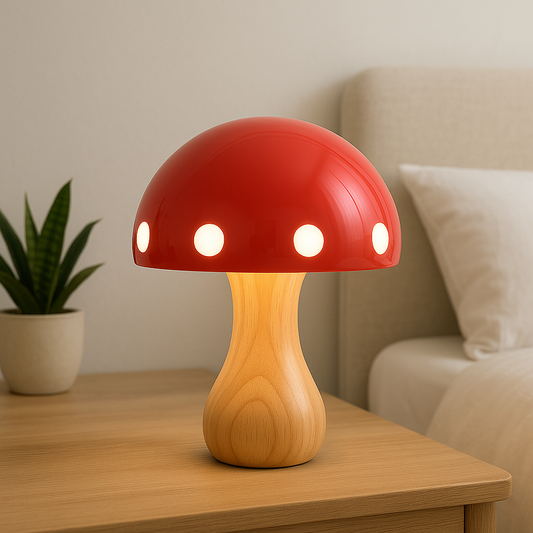 Contemporary Mushroom Table Lamp with LED Bulb – Mid-Century Inspired Design for Bedroom or Office Use 0