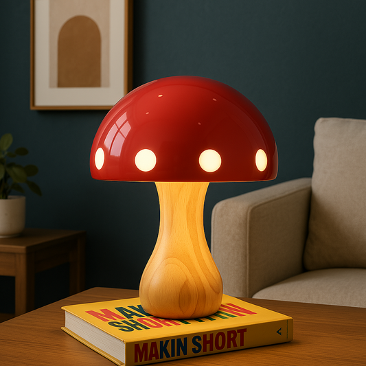 Contemporary Mushroom Table Lamp with LED Bulb – Mid-Century Inspired Design for Bedroom or Office Use 1