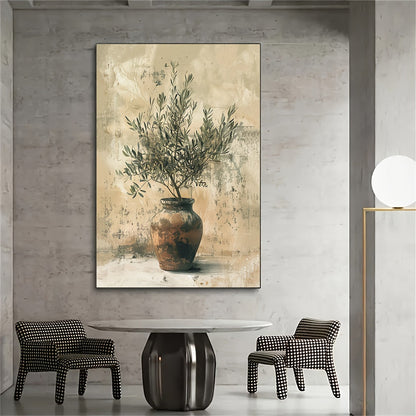 Elegant Olive Branch Canvas Wall Art – Minimalist Nature Canvas Prints for Home and Office Decor 1