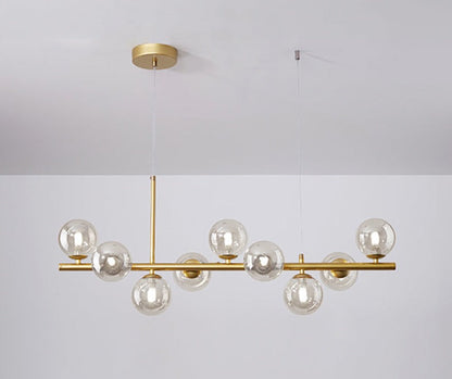 Luxurious Designer Chandelier Light for Dining Table – Elegant Iron and Glass Adjustable Height Fixture 14