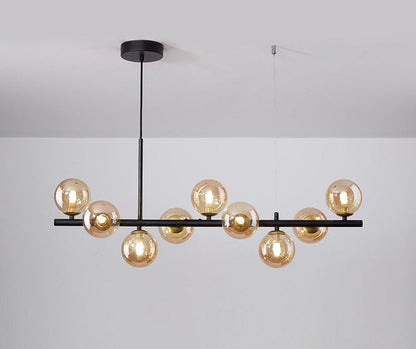 Luxurious Designer Chandelier Light for Dining Table – Elegant Iron and Glass Adjustable Height Fixture 15