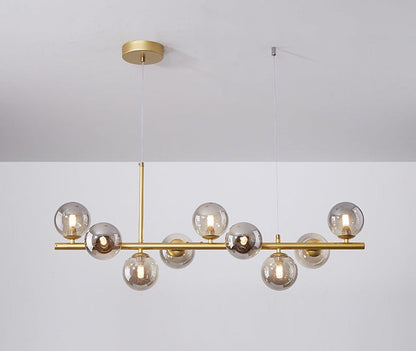 Luxurious Designer Chandelier Light for Dining Table – Elegant Iron and Glass Adjustable Height Fixture 9