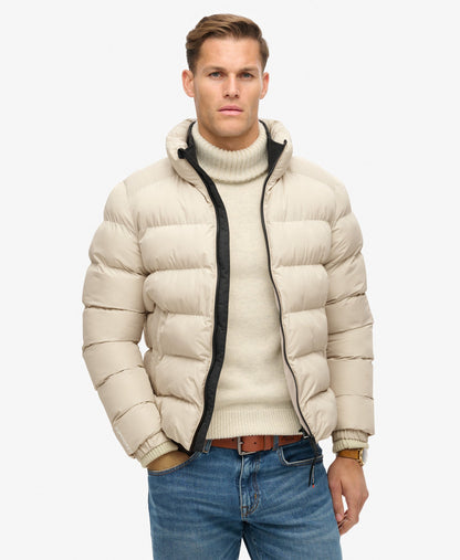 Men's Puffer Jacket Grey Size M Water-Resistant Insulated 0