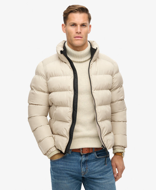 Men's Puffer Jacket Grey Size M Water-Resistant Insulated 0