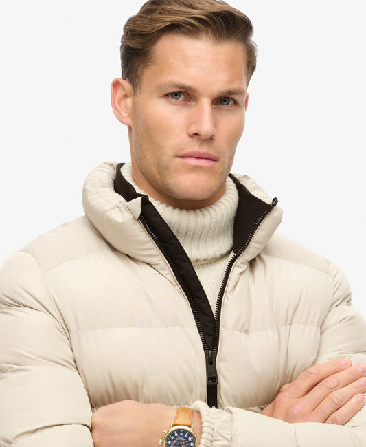 Men's Puffer Jacket Grey Size M Water-Resistant Insulated 1