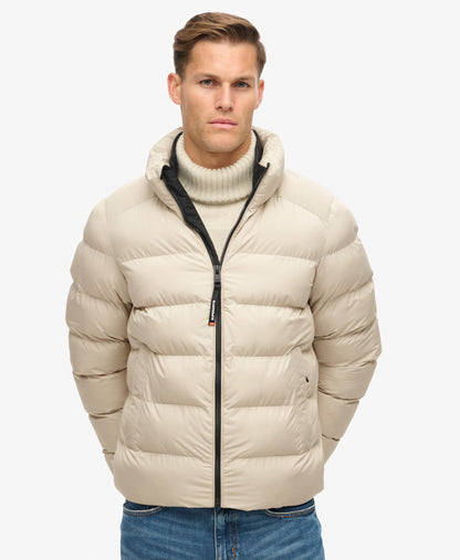 Men's Puffer Jacket Grey Size M Water-Resistant Insulated 3