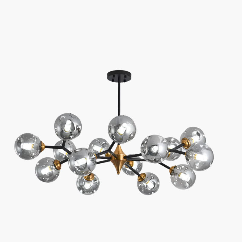 Modern Blown Glass Chandelier Light – Nordic Flush Mount LED Hanging Fixture for Living Room and Dining Room 10