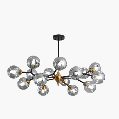 Modern Blown Glass Chandelier Light – Nordic Flush Mount LED Hanging Fixture for Living Room and Dining Room 10