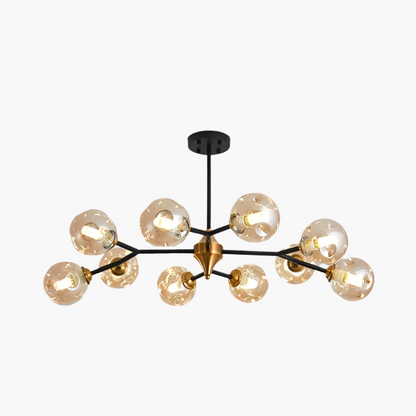Modern Blown Glass Chandelier Light – Nordic Flush Mount LED Hanging Fixture for Living Room and Dining Room 9