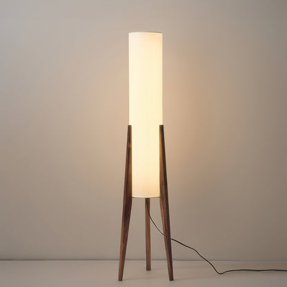 Modern Walnut Floor Lamp with Fabric Shade – Stylish Standing Lamp for Home Decor, LED E27, 12W, 126.8cm Height 5