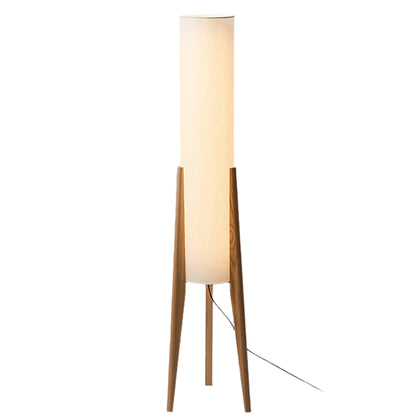 Modern Walnut Floor Lamp with Fabric Shade – Stylish Standing Lamp for Home Decor, LED E27, 12W, 126.8cm Height 6