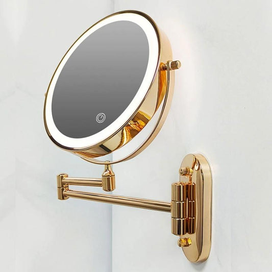Rechargeable LED Makeup Mirror with 360-Degree Rotation and Multiple Magnification Options – Touch Control Vanity Mirror with Lights 0