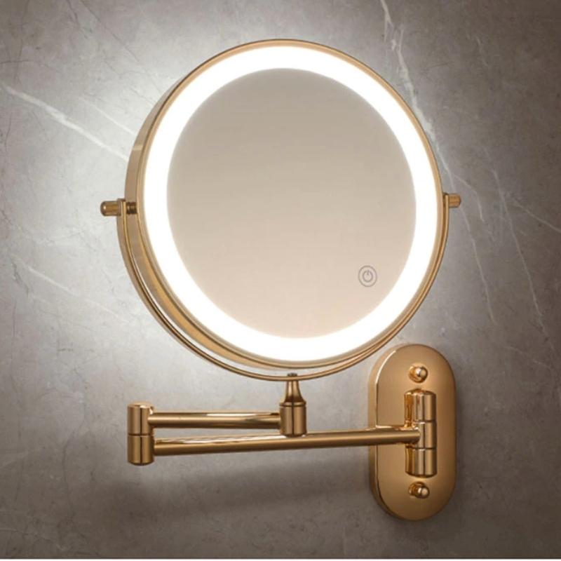 Rechargeable LED Makeup Mirror with 360-Degree Rotation and Multiple Magnification Options – Touch Control Vanity Mirror with Lights 4