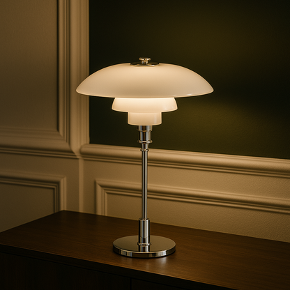 Scandinavian Minimalist Table Lamp with LED Light – Iron and Glass Design for Bedside or Desk Use 1